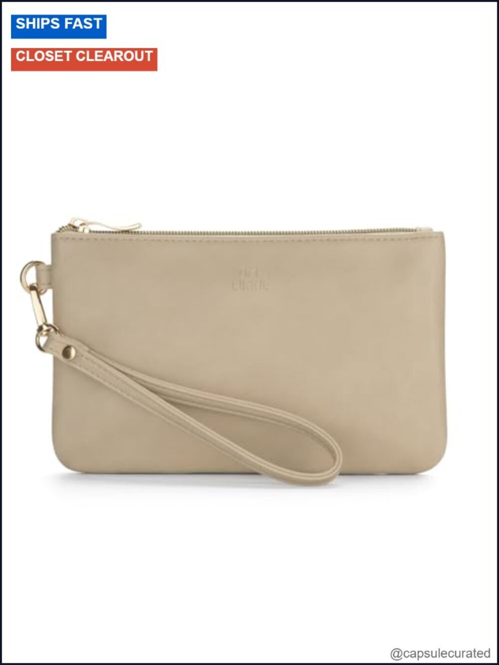 Faux Leather Wristlet Purse for Women, Evening Clutch with Strap, Beach Bag